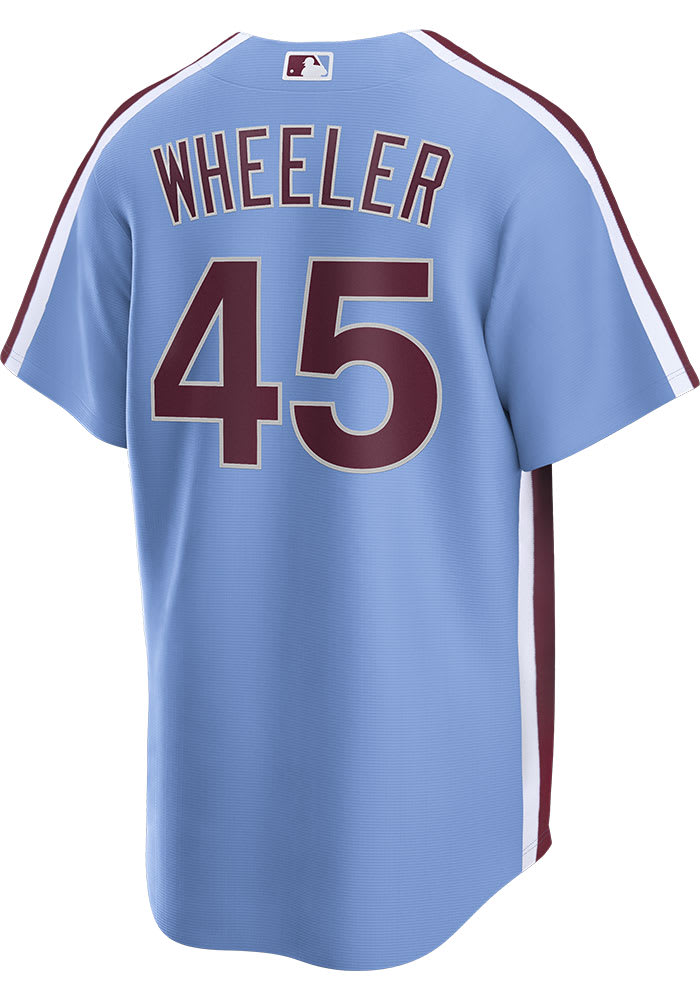 Zack Wheeler Autographed Team issued Powder Blue Throwback Jersey
