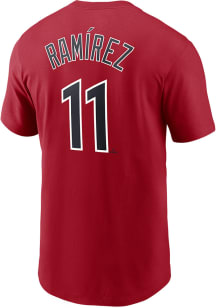 Jose Ramirez Cleveland Guardians Red Name And Number Short Sleeve Player T Shirt