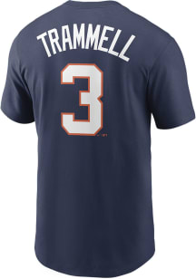 Alan Trammell Detroit Tigers Navy Blue Cooperstown Name And Number Short Sleeve Player T Shirt