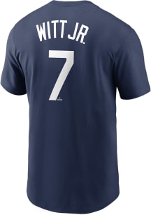 Bobby Witt Jr Kansas City Royals Navy Blue Name And Number Short Sleeve Player T Shirt