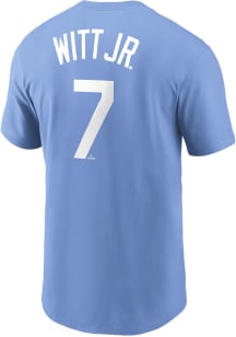 Bobby Witt Jr Kansas City Royals Light Blue Name And Number Short Sleeve Player T Shirt