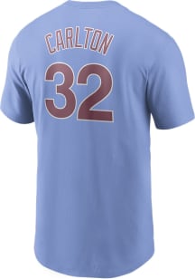 Steve Carlton Philadelphia Phillies Light Blue Cooperstown Name And Number Short Sleeve Player T..