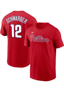 Kyle Schwarber Philadelphia Phillies Red Name And Number Short Sleeve Player T Shirt