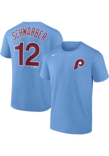 Kyle Schwarber Philadelphia Phillies Light Blue Name And Number Short Sleeve Player T Shirt