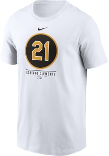 Roberto Clemente Pittsburgh Pirates White Cooperstown Name And Number Short Sleeve Player T Shir..
