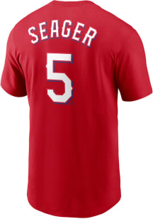 Corey Seager Texas Rangers Red Name And Number Short Sleeve Player T Shirt
