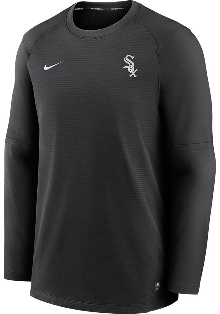 Nike Chicago White Sox Mens Navy Blue Crew Top Pregame Long Sleeve  Sweatshirt