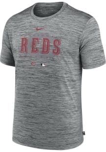 Nike Cincinnati Reds Charcoal Velocity Short Sleeve T Shirt
