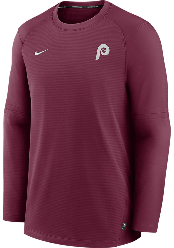 Nike Philadelphia Phillies Long Sleeve Pregame Sweatshirt - Maroon