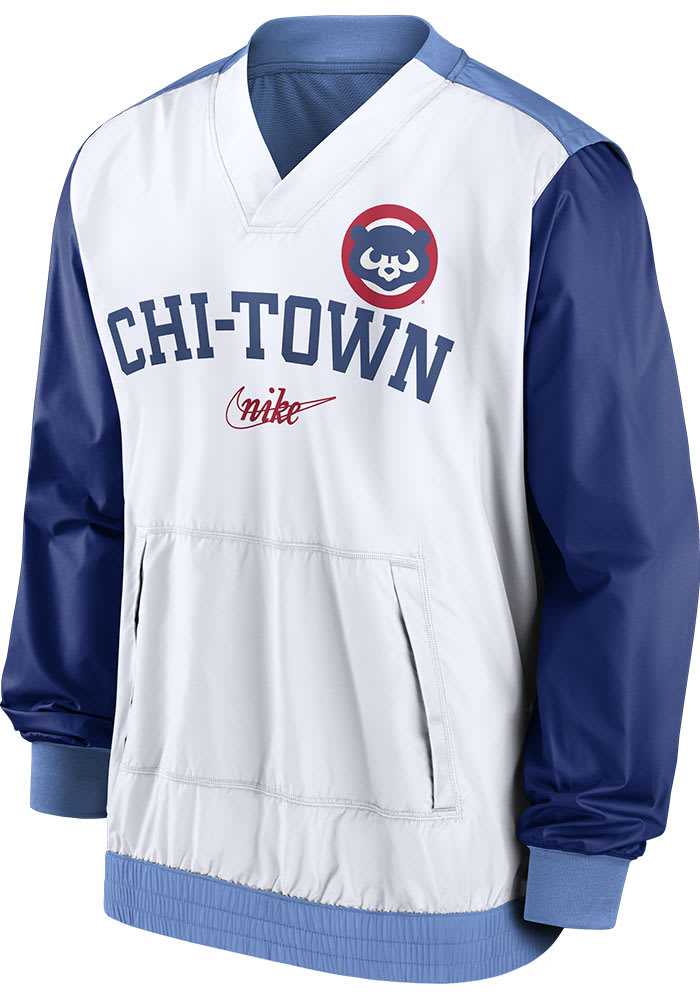 Nike Chicago Cubs White Rewind Warm Up Pullover Jackets, White, 100% POLYESTER, Size M, Rally House