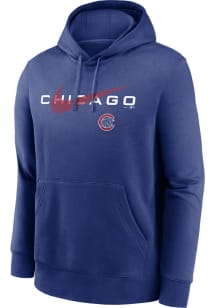 Nike Chicago Cubs Mens Blue Swoosh Neighborhood Long Sleeve Hoodie
