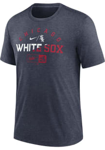 Nike Chicago White Sox Navy Blue Review Slash Short Sleeve Fashion T Shirt