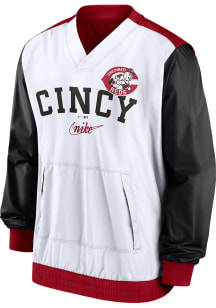 Nike Cincinnati Reds Mens White Rewind Warm Up Pullover Jackets