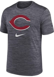Nike Cincinnati Reds Charcoal Logo Velocity Short Sleeve T Shirt