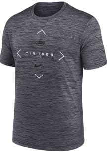 Nike Cincinnati Reds Charcoal Reflective Velocity Short Sleeve T Shirt