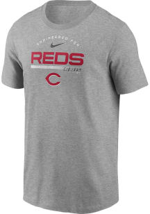 Nike Cincinnati Reds Grey Team Engineered Short Sleeve T Shirt
