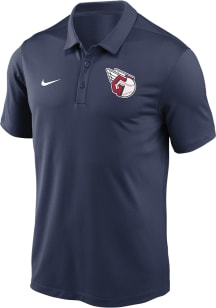Nike Cleveland Guardians Mens Navy Blue Team Agility Short Sleeve Polo