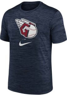 Nike Cleveland Guardians Navy Blue Logo Velocity Short Sleeve T Shirt