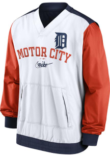 Nike Detroit Tigers Mens White Rewind Warm Up Pullover Jackets