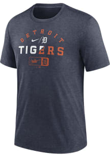 Nike Detroit Tigers Navy Blue Review Slash Short Sleeve Fashion T Shirt