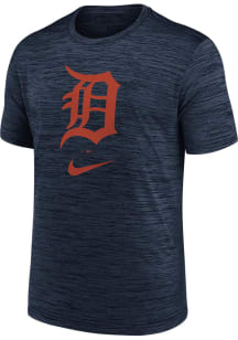 Nike Detroit Tigers Navy Blue Logo Velocity Short Sleeve T Shirt