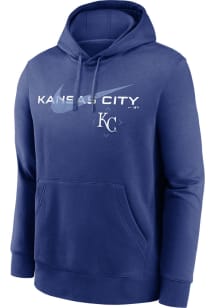 Nike Kansas City Royals Mens Blue Swoosh Neighborhood Long Sleeve Hoodie