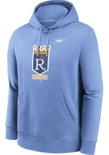 Nike Kansas City Royals Mens Light Blue Coop Club Long Sleeve Hoodie