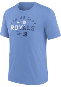 Nike Kansas City Royals Light Blue Review Slash Short Sleeve Fashion T Shirt