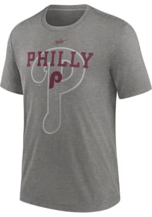 Nike Philadelphia Phillies Grey Rewind Retro Short Sleeve Fashion T Shirt