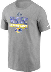 Nike Los Angeles Rams Grey SBLVI TROPHY CHAMPS Short Sleeve T Shirt