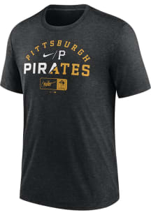 Nike Pittsburgh Pirates Black Review Slash Short Sleeve Fashion T Shirt