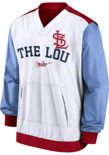 Nike St Louis Cardinals Mens White Rewind Warm Up Pullover Jackets