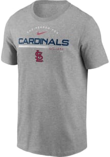 Nike St Louis Cardinals Grey Team Engineered Short Sleeve T Shirt