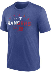 Nike Texas Rangers Blue Review Slash Short Sleeve Fashion T Shirt