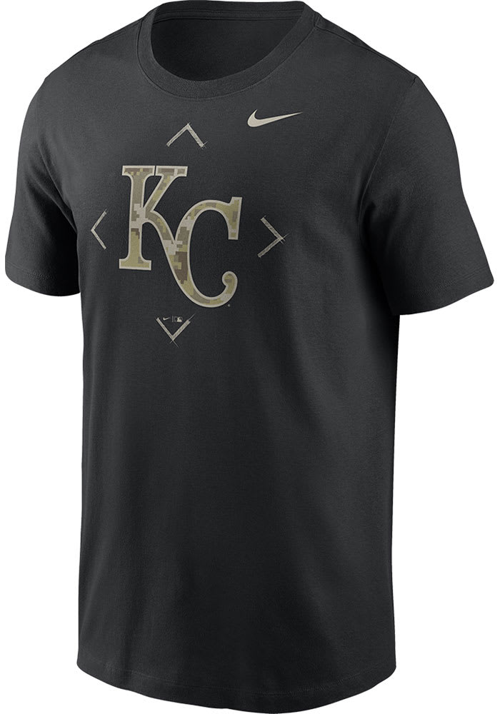 Kansas City Royals Nike Camo Logo T-Shirt - Black