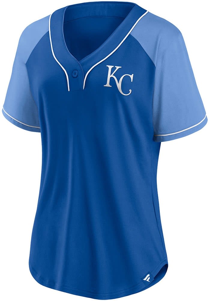 Kansas City Royals Womens Iconic League Diva Fashion Baseball Jersey - Blue