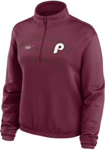 Nike Philadelphia Phillies Womens Maroon Rewind 1/4 Zip Pullover