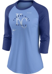 Nike Kansas City Royals Womens Light Blue Primetime LS Tee