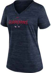 Nike Cleveland Guardians Womens Navy Blue Velocity T-Shirt