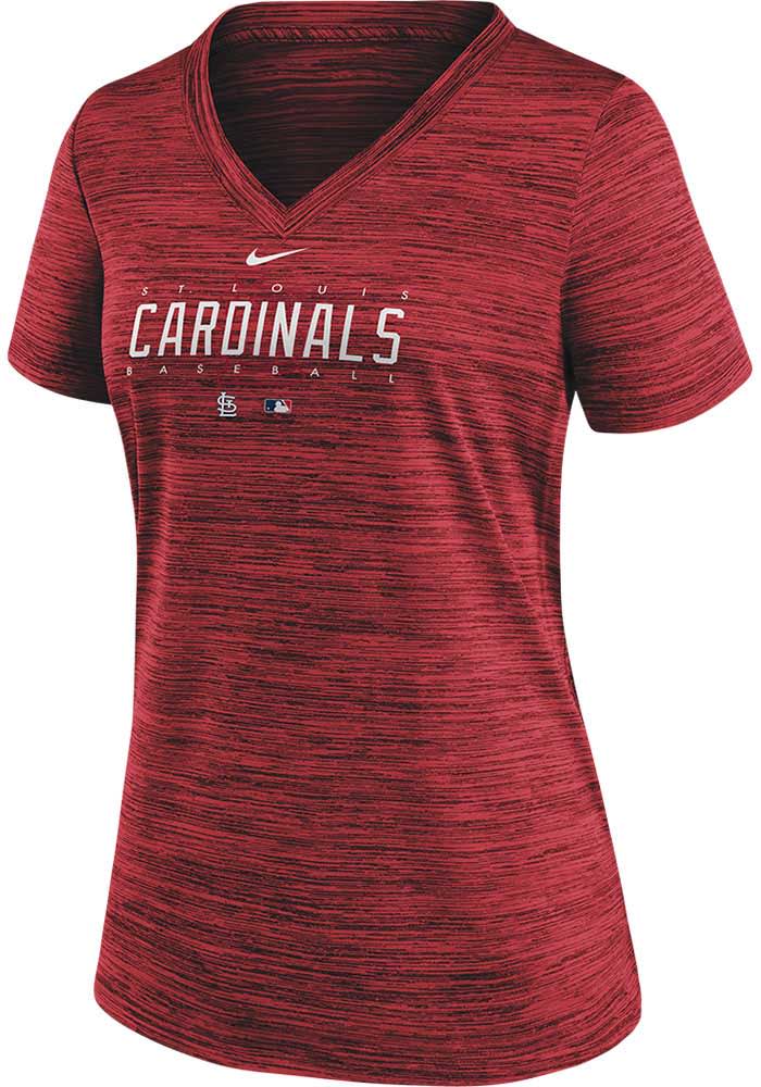 Nike St Louis Cardinals Women's Red Velocity T-Shirt, Red, 100% POLYESTER, Size S, Rally House