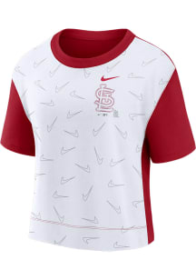 Nike St Louis Cardinals Womens White Line Up Short Sleeve T-Shirt