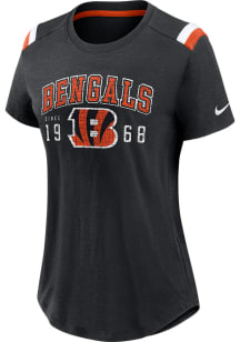 Nike Cincinnati Bengals Womens Black Historic Slub Short Sleeve T-Shirt