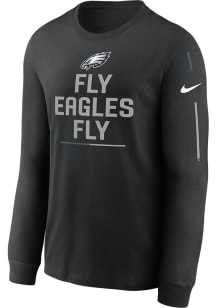 Nike Philadelphia Eagles Black Team Slogan Long Sleeve T Shirt