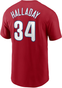 Roy Halladay Philadelphia Phillies Red Name and Number Short Sleeve Player T Shirt