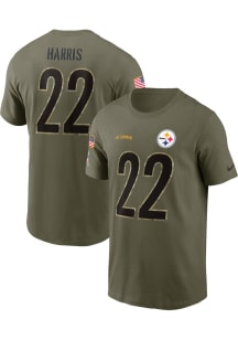 Najee Harris Pittsburgh Steelers Olive Salute To Service Short Sleeve Player T Shirt