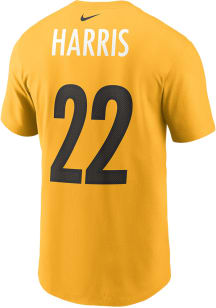 Najee Harris Pittsburgh Steelers Gold Name And Number Short Sleeve Player T Shirt