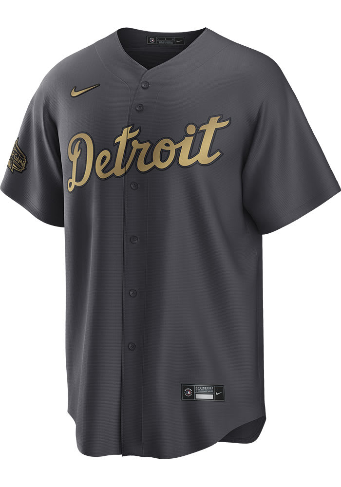 Grey Nike MLB Detroit Tigers Road Jersey