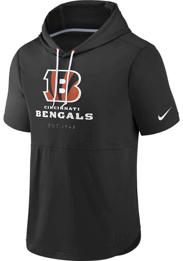 Nike Men's Black Cincinnati Bengals Short Sleeve Pullover Hoodie