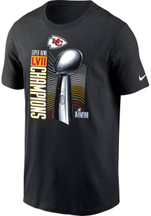 Nike Kansas City Chiefs Black 2022 Super Bowl LVII Trophy Champions Short Sleeve T Shirt