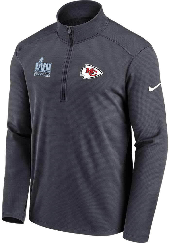 Nike Kansas City Chiefs 2022 Super Bowl LVII Champion Logo Pullover - Grey